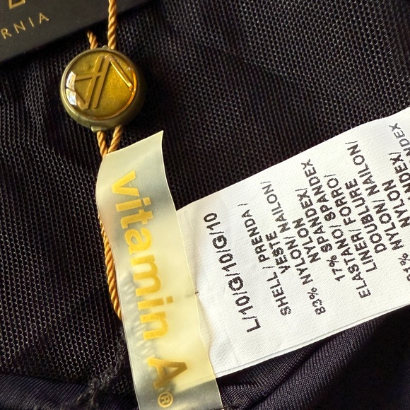 Vitamin A Maillot One Piece Bathing Suit Black NWT Size 10 - Picture 5 of 8